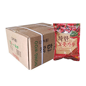 Thùng 10 Gói Ớt Bột Vảy (Cánh) Làm Kim Chi Hàn Quốc CHACKHAN - NONG WOO