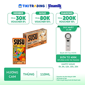 Sữa chua uống hương cam Vinamilk Susu - Thùng 48 hộp 110ml.