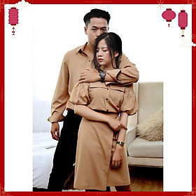 Áo cặp nam nữ Set váy áo sơ mi đôi tình nhân Hàn Quốc dễ thương ÁO ĐÔI SASIN AV91