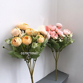 Mua Hoa lụa hoa giả - Cụm hoa hồng baby