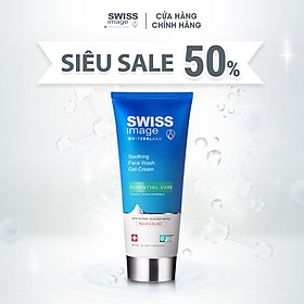 Gel rửa mặt làm sạch ngăn ngừa mụn dịu nhẹ cho da khô Swiss Image Soothing Face Wash Gel-Cream 200ml