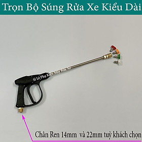 Mua Bộ súng xịt rửa xe và 4 đầu béc xịt góc cho máy rửa xe áp lực cao ren 14mm 22mm tuỳ chọn khi đặt mua | bộ vòi xịt rửa xe kiểu dài và béc xịt rửa xe cao cấp