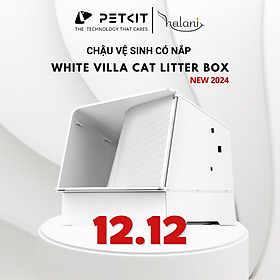 CHẬU VỆ SINH KHỬ MÙI CÓ NẮP - WHITE VILLA CAT LITTER BOX