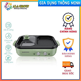 HOẢ TỐC -  Nồi lẩu nướng điện đa năng mini 2in1 SAMONO SW-MCG1L - Hàng chính hãng