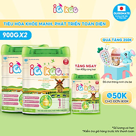 Combo Sữa bột IQ KAO Baby giúp bé ăn ngon tiêu hóa tốt tăng cân khỏe mạnh hộp 900g