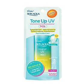 Sữa chống nắng nâng tông dành cho da dầu/hỗn hợp Sunplay Skin Aqua Tone Up UV Milk (Mint Green) (dành cho da sáng, có khuyết điểm đỏ) (50g)