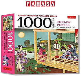 Viewing The Moon Japanese Garden- 1000 Piece Jigsaw Puzzle: Finished Size 24 x 18 inches (61 x 46 cm)