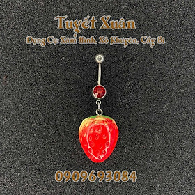 Khuyên rốn bằng thép y tế đính đá pha lê- GRKRTV04