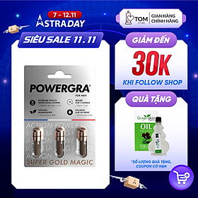 Viên uống tăng cường sinh lý nam giới Powergra Super Gold Magic - Vỉ 3 viên