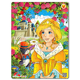 Tranh xếp hình A4-30 mảnh ghép cho bé - Công chúa - tặng kèm tranh tô màu