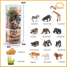 Bộ đồ chơi mô hình các con động vật, sinh vật biển, khủng long bằng nhựa cho bé MySun.