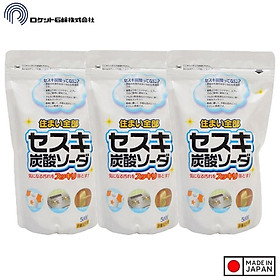 Combo Bột baking soda Sesuki 500g (tẩy trắng) Rocket nội địa Nhật Bản