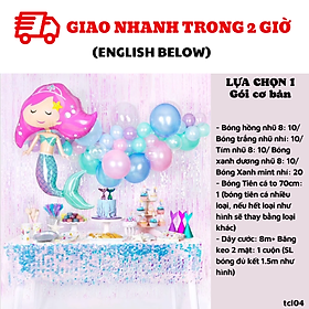 Bộ bong bóng trang trí sinh nhật búp bê Lol cho bé gái hình nàng tiên cá tcl04