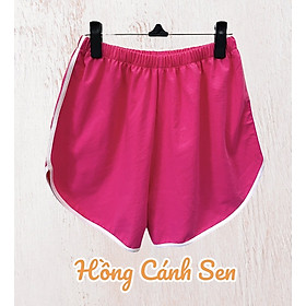 QUẦN ĐÙI NỮ - COTTON - SỌC VIỀN THỂ THAO - HOA VĂN - MẶC NHÀ - TẬP GYM - ĐI DẠO - TRẺ TRUNG - Hồng Cánh Sen
