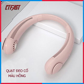 Quạt Đeo Cổ Mini CTFAST , Quạt Thể Thao Mini, Quạt USB - Quạt Không Cánh Thời Trang 3 Tốc Độ Gió Làm Mát Nhanh, Biên Độ Thổi 360 Độ Dễ Chịu, Sạc USB Siêu Nhanh, Quạt Tích Điện Thời Gian Sử Dụng 6 Tiếng ( Hàng Chính Hãng )