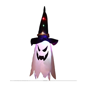 Vòng hoa 3 mảnh ， đèn trang trí của mũ ảo thuật gia Halloween, đèn lơ lửng trong hình con ma phát sáng cho Halloween - Mũ của Sorcerer, với pin ， màu