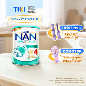 Sữa bột Nestlé NAN OPTIPRO PLUS 4 800g/lon với 5HMO Giúp tiêu hóa tốt + Tăng cường đề kháng  - Bé 2-6 tuổi