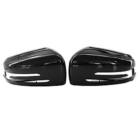 1 Pair Rearview Mirror Cover Black Replacement for Benz E C-Class W212 W204 W221 2009-2013