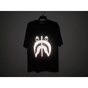 Áo thun Stee Phản quang BAPE Shark Áo thun nam tay lỡ màu Unisex aothununisex
