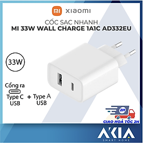 Mua Sạc nhanh 2 cổng Xiaomi - Hàng chính hãng - Sạc nhanh Mi 33W Wall Charger Type A +Type C  Chống quá nhiệt  quá áp