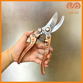 Kéo cắt cành Japan style V08 hãng BDB - Kéo cắt cành tay kim loại mạ đồng chắc chắn, lưỡi sắc bén, cắt ngọt