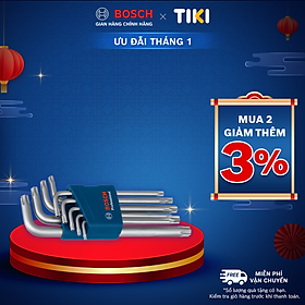 Mua Bộ chìa vặn 9 món đầu bông/ đầu lục giác chữ L Bosch chất lượng chuẩn Đức