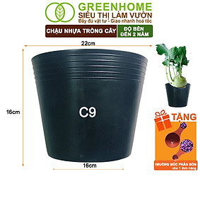 Chậu Trồng Cây Greenhome, nhiều kích thước, Nhựa Mềm, Dẻo, Nhẹ, Trồng Cây, Bầu Ươm Cây Giống, Độ Bền Đến 2 Năm