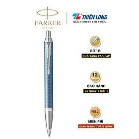 Bút bi cao cấp Parker IM PRM X-Blue Grey CT GB-2143645 - Thép không gỉ