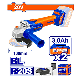 Mua MÁY MÀI GÓC DÙNG PIN 20V (KHÔNG CHỔI THAN) WLAPM12 WADFOW (KÈM 2 PIN 3.0 AH & SẠC) - HÀNG CHÍNH HÃNG
