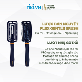 Lược bán nguyệt BRITISH M Flex Gentle Brush gỡ rối tóc nhẹ nhàng, không rụng gãy,  dễ sấy tạo kiểu