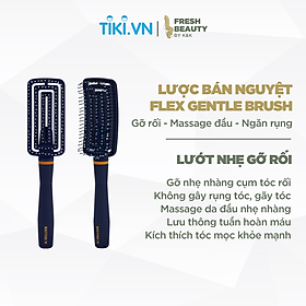 Lược bán nguyệt BRITISH M Flex Gentle Brush gỡ rối tóc nhẹ nhàng, không rụng gãy,  dễ sấy tạo kiểu 