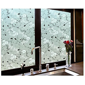 Mua 5M Giấy Dán Kính họa tiết hoa trắng đen nhỏ không cần keo - khổ 0.45m