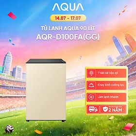 [SẢN PHẨM MỚI 2025] Tủ lạnh Aqua 90 lít AQR-D100FA(GG) - Màu be - Freeship toàn quốc - Có hỗ trợ đổi sang hồng - Hàng chính hãng
