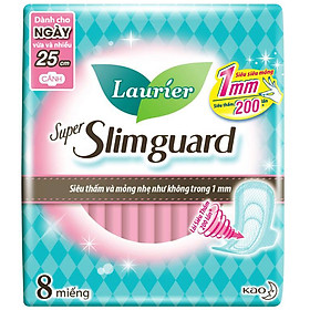 Băng Vệ Sinh Laurier Super SlimGuard Siêu Mỏng Bảo Vệ 25cm 08 Miếng