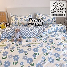 Bộ chăn ga gối cotton LIDACO PL1 - Thỏ hoa xanh SP001497