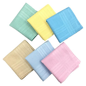 12pcs Soft Cotton   Unisex Solid Pocket DIY Hankie Kerchiefs 17x17''