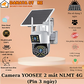 (Lỗi 1 đổi 1) Camera Yoosee Năng Lượng Mặt Trời 4G 2 mắt quay đêm có màu 5.0mp - đàm thoại 2 chiều - Hàng chính hãng