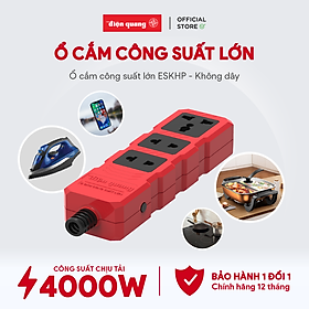 Mua Ổ Cắm Công Suất Lớn Điện Quang ĐQ ESKHP 3RB (3 Lỗ  Màu Đỏ Đen  Không Dây)