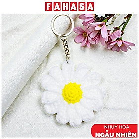 Móc Khoá Len Hoa Cúc - Màu Trắng (Nhụy Hoa Màu Ngẫu Nhiên)