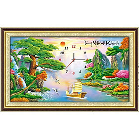 Tranh thêu chữ thập Tùng nghênh khách DLH-223014