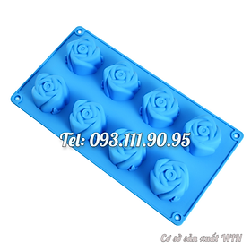 Mua Khuôn silicon làm bánh  rau câu  socola 8 hoa hồng – Mã số 1395