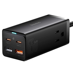 Mua Bộ sạc nhanh 65W Baseus GaN3 Pro Desktop Powerstrip 2AC+2 U+2C (With Mini White Cable Type-C to Type-C 100W(20V/5A) 1m ) - Hàng chính hãng