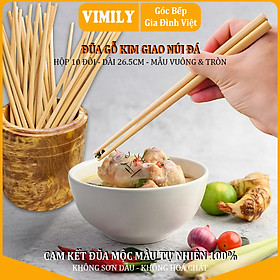 Mua Đũa Kim Giao cao cấp ăn cơm kháng khuẩn chịu nhiệt VIMILY mẫu tròn 10 đôi
