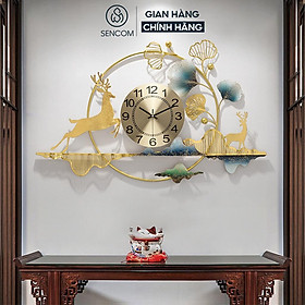 Mua Đồng hồ treo tường nghệ thuật SENCOM thiết kế phong cách Bắc Âu decor trang trí nhà cửa mã 2153