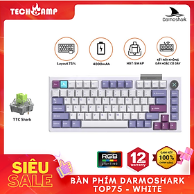 Bàn Phím Darmoshark TOP-75 Gaming Mechanical Keyboard Bluetooth Wireless Hot Swap TTC Switch RGB Backlight 75% 4000mAh Keyboard - Hàng Chính Hãng