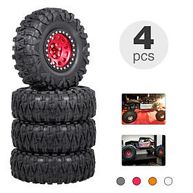 4PCS 2.2IN Crawler RC Tires with Metal Rim Ultra Soft Rock Crawler Tires for 1/10 rc Rock Crawler Traxxas Trx4 TRX-6