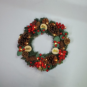Mua Vòng Hoa Trang Trí Noel D47 Tặng Kèm Đèn Vòng Nguyệt Quế Giáng Sinh