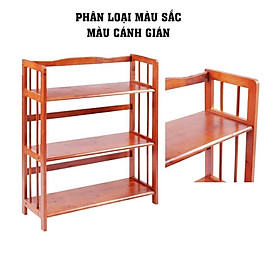 Mua Kệ sách gỗ 3 tầng lắp ráp đa năng giá gỗ đựng sách 3 tầng đứng gỗ cao su tự nhiên