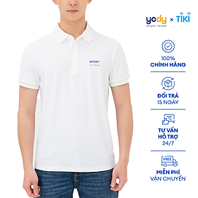 Áo polo thể thao nam YODY SPORT vải Airycool in ngực phối màu thấm hút mồ