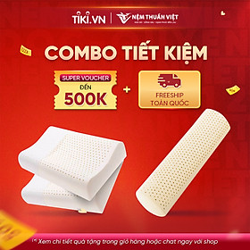 Mua  Combo Gối Cao Su  Bộ 3 Gối Ngủ Siêu Tiết Kiệm - Chất Liệu Cao Su Thiên Nhiên Cao Cấp - Bộ Sản Phẩm Gồm 2 Gối Nằm  1 Gối Ôm
